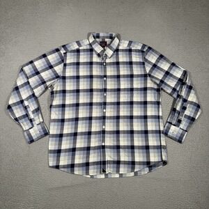 UNTUCKit Shirt Mens XL Blue Plaid Lightweight Flannel Cotton Casual Preppy Logo